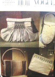 7675  Vogue 4 GLAMOUR SMOCKED, BEADED EVENING BAGS PATTERN uncut